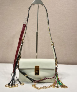 Prada Soft Sound small leather shoulder bag with charms(high-end grade)